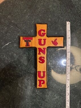 Vintage Texas Tech handcrafted wooden cross